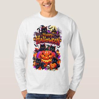 Prettig Halloween – Griezels Zwarte Katten & Pompo T-shirt