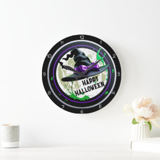 Prettig Halloween Heks Grote Klok