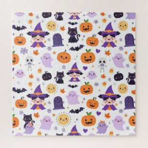 Prettig Halloween Heksen Geesten Katten Vleermuize Legpuzzel
