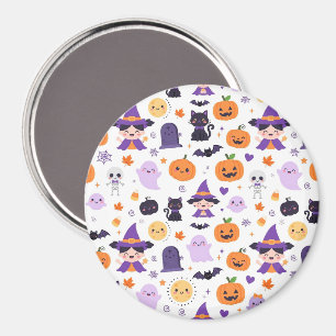 Prettig Halloween Heksen Geesten Katten Vleermuize Magneet