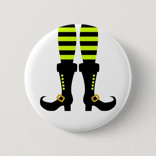 Prettig Halloween Heksenbeen Ronde Button 5,7 Cm (Voorkant)