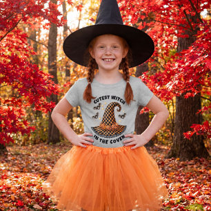 Prettig Halloween Heksenhoed Oranje & Zwarte Gingh T-shirt