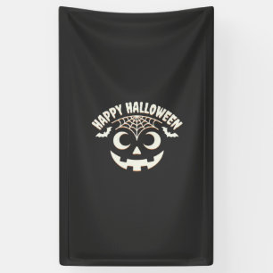 Prettig Halloween Jack-O-Lantern Gezicht Ontwerp_1 Spandoek