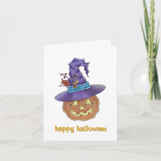 Prettig Halloween Jack-o-lantern heks kaart