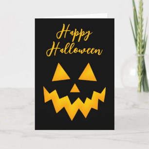 Prettig Halloween Jack O Lantern Pompoen Gezicht Kaart