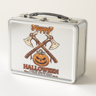 Prettig Halloween Jagen Gekruiste Bijlen Pompoen R