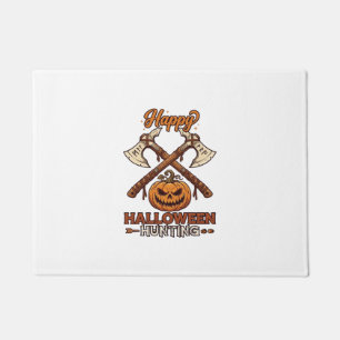 Prettig Halloween Jagen Gekruiste Bijlen Pompoen R Deurmat