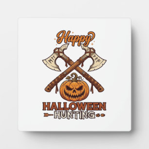 Prettig Halloween Jagen Gekruiste Bijlen Pompoen R Fotoplaat