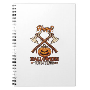 Prettig Halloween Jagen Gekruiste Bijlen Pompoen R Notitieboek