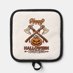 Prettig Halloween Jagen Gekruiste Bijlen Pompoen R Pannenlap