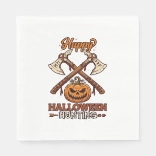 Prettig Halloween Jagen Gekruiste Bijlen Pompoen R Servet