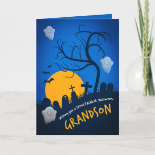 Prettig Halloween Kleinzoon Griezelige Kerkhof Gee Feestdagen Kaart