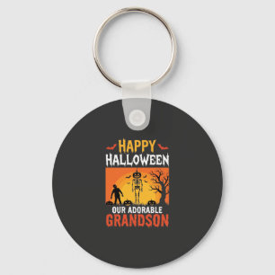 Prettig Halloween Kleinzoon Skelet Pompoen Sleutelhanger