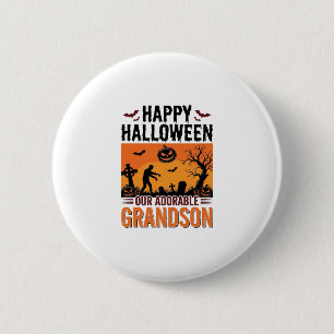 Prettig Halloween Kleinzoon Vintage Griezelige Shi Ronde Button 5,7 Cm