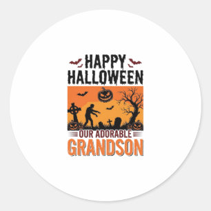 Prettig Halloween Kleinzoon Vintage Griezelige Shi Ronde Sticker