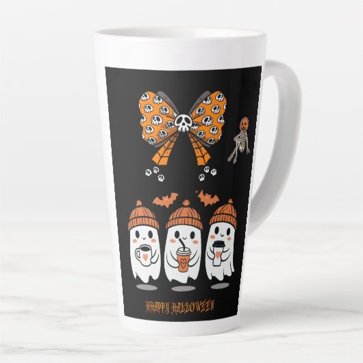 Prettig Halloween – lekkere spookkoffie Latte Mok (Rechterhoek)