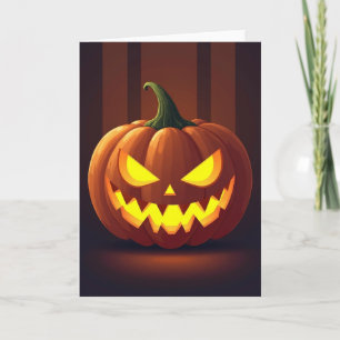 Prettig Halloween Lichtgevende Pompoen Kaart