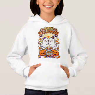 Prettig Halloween Lief Geesten Koppel met Snoeppot