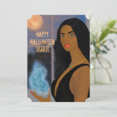 Prettig Halloween Liefhebbende Heks Feestdagenkaart (Staand voorkant)