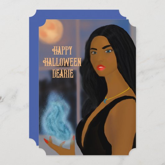 Prettig Halloween Liefje Heks Feestdagenkaart (Voorkant / Achterkant)