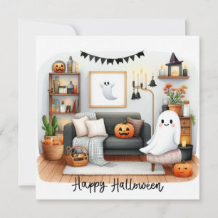 Prettig Halloween Lieve Geest in Zijn Huis  Feestdagenkaart