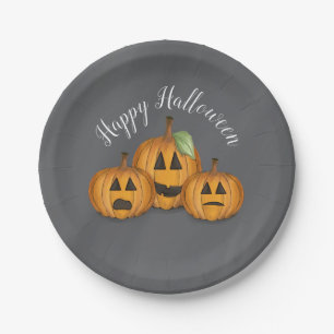 Prettig Halloween Lieve Pompoen Jack O Lanterns Papieren Bordje