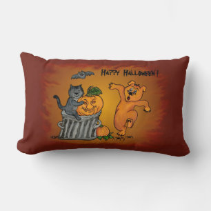 Prettig Halloween met Kat Vleermuis Hond en Spin Kussen