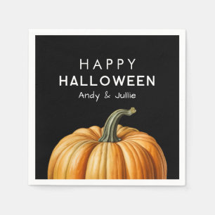 Prettig Halloween met vintage pompoen Servet