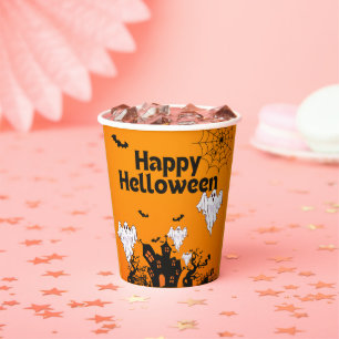 Prettig Halloween-ontwerp Papieren Bekers