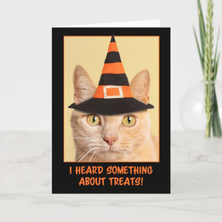 Prettig Halloween Oranje Lapjeskat Heks Feestdagen Kaart