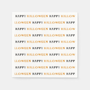 Prettig Halloween Oranje Zwarte Lettertype Feestje Servet