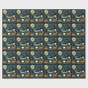 Prettig Halloween Plezier & Griezels Cadeaupapier