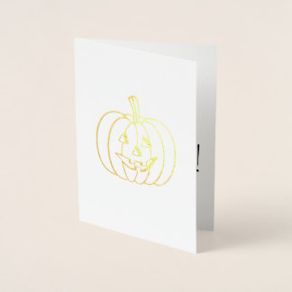 Prettig Halloween Pompoen Folie Kaarten