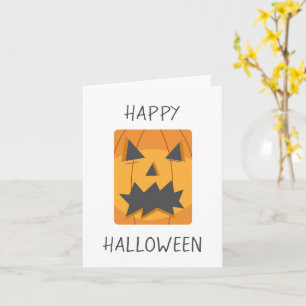 Prettig Halloween Pompoen Gezicht Kaart
