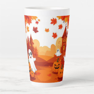 Prettig Halloween Pompoen Spook Bos 🎃 Latte Mok