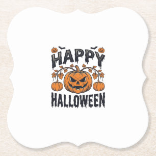 Prettig Halloween Pompoen Vintage Gravure Ontwerp_ Kartonnen Onderzetters