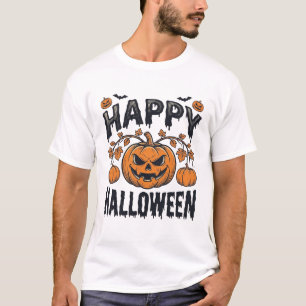 Prettig Halloween Pompoen Vintage Gravure Ontwerp_ T-shirt