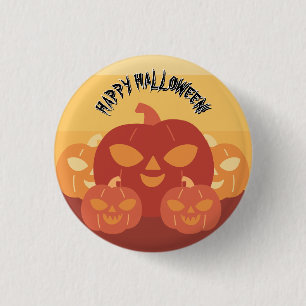 Prettig Halloween! Pompoenen Ronde Button 3,2 Cm