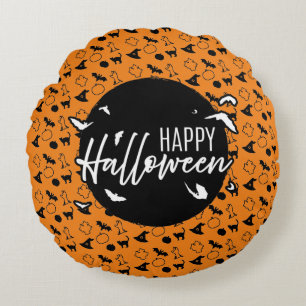 Prettig Halloween Rond Kussen