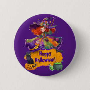 Prettig Halloween Ronde Button 5,7 Cm
