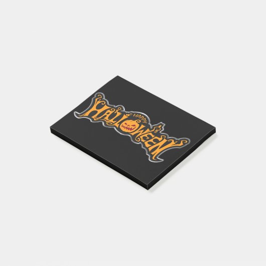 Prettig Halloween Ruby Eye Pumpkin Zilveren Frame Post-it® Notes (Schuin)