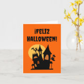 Prettig Halloween (Spaans Halloween)  Kaart (Gele Bloem)