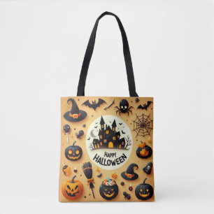 Prettig Halloween Speleng Makkelijk Spookhuis & Hu Draagtas
