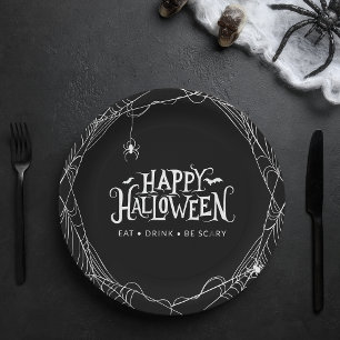 Prettig Halloween Spin Etendrink Wees Eng Papieren Bordje