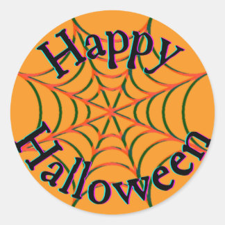 Prettig Halloween Spinnenweb Ronde Sticker