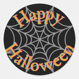 Prettig Halloween Spinnenweb Ronde Sticker