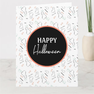 Prettig Halloween Spokenkandij Hand Lettering Dood Kaart