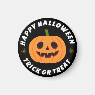 Prettig Halloween Trick or Treat Pompoen Zwart Magneet