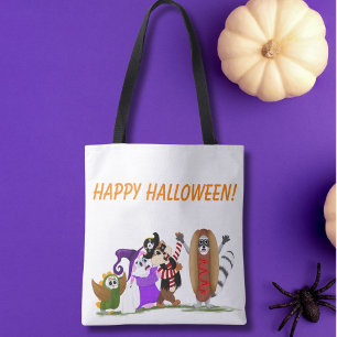 Prettig Halloween van bosdieren Draagtas