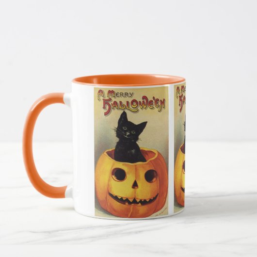 Prettig Halloween van Ellen Clapsaddle, Vintage Ka Mok (Links)